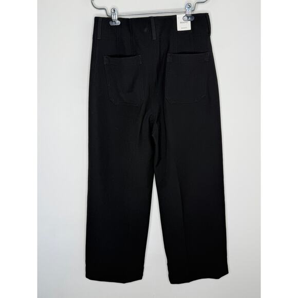 Maeve By Anthropologie The Colette Cropped Wide Leg Pants Black Womens 31 NWT - Picture 8 of 12